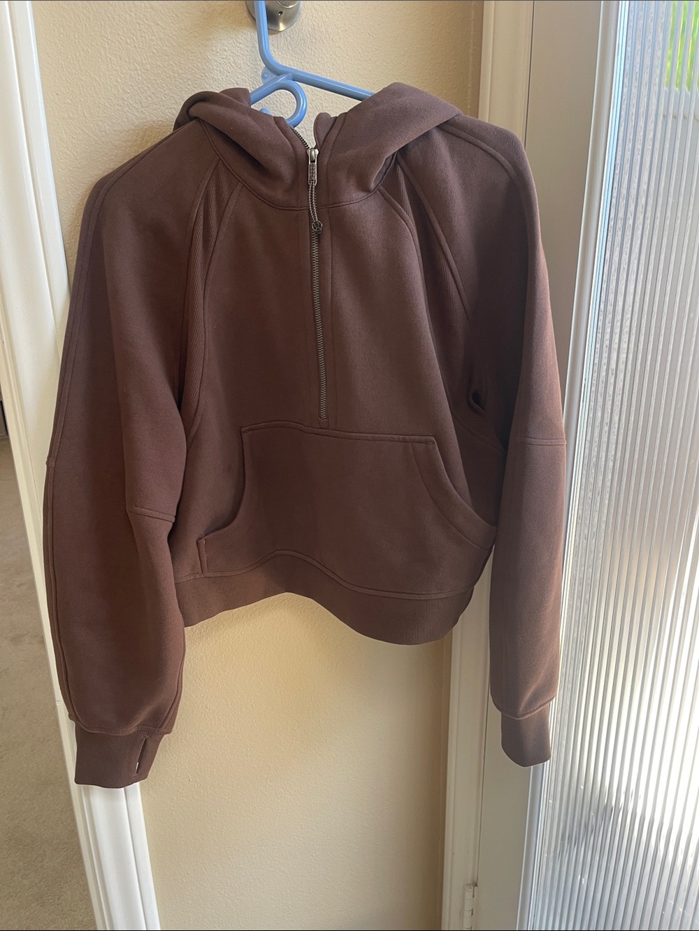 lululemon athletica Women's Brown Half-Zip Hooded Pullover